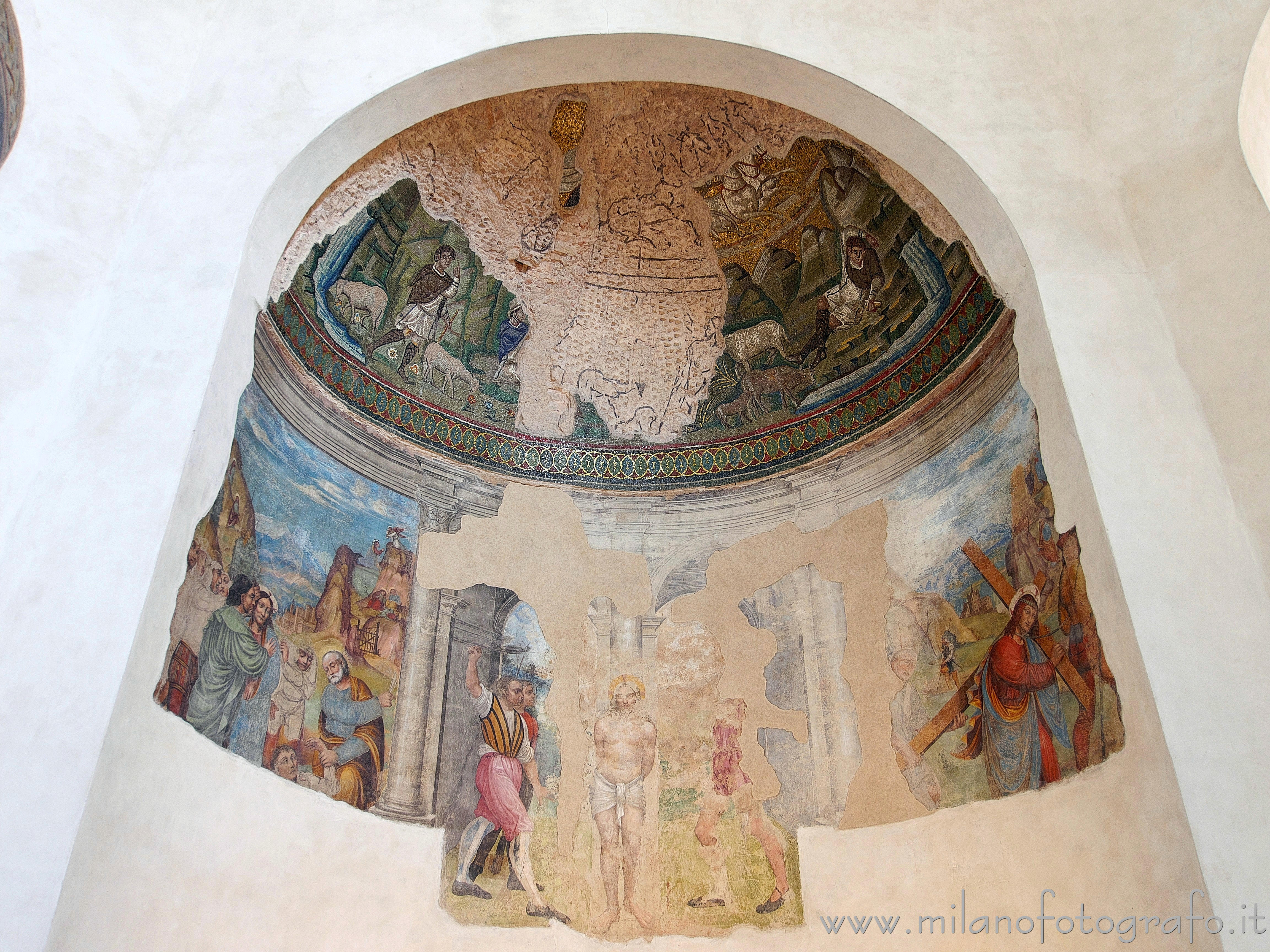 Milan (Italy) - Third left niche of the Aquilino Chapel in the Basilica of San Lorenzo Maggiore